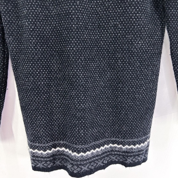 Vintage Partners Black Fair Isle Super Soft Wool Angora Sweater Lightweight - Picture 4 of 7